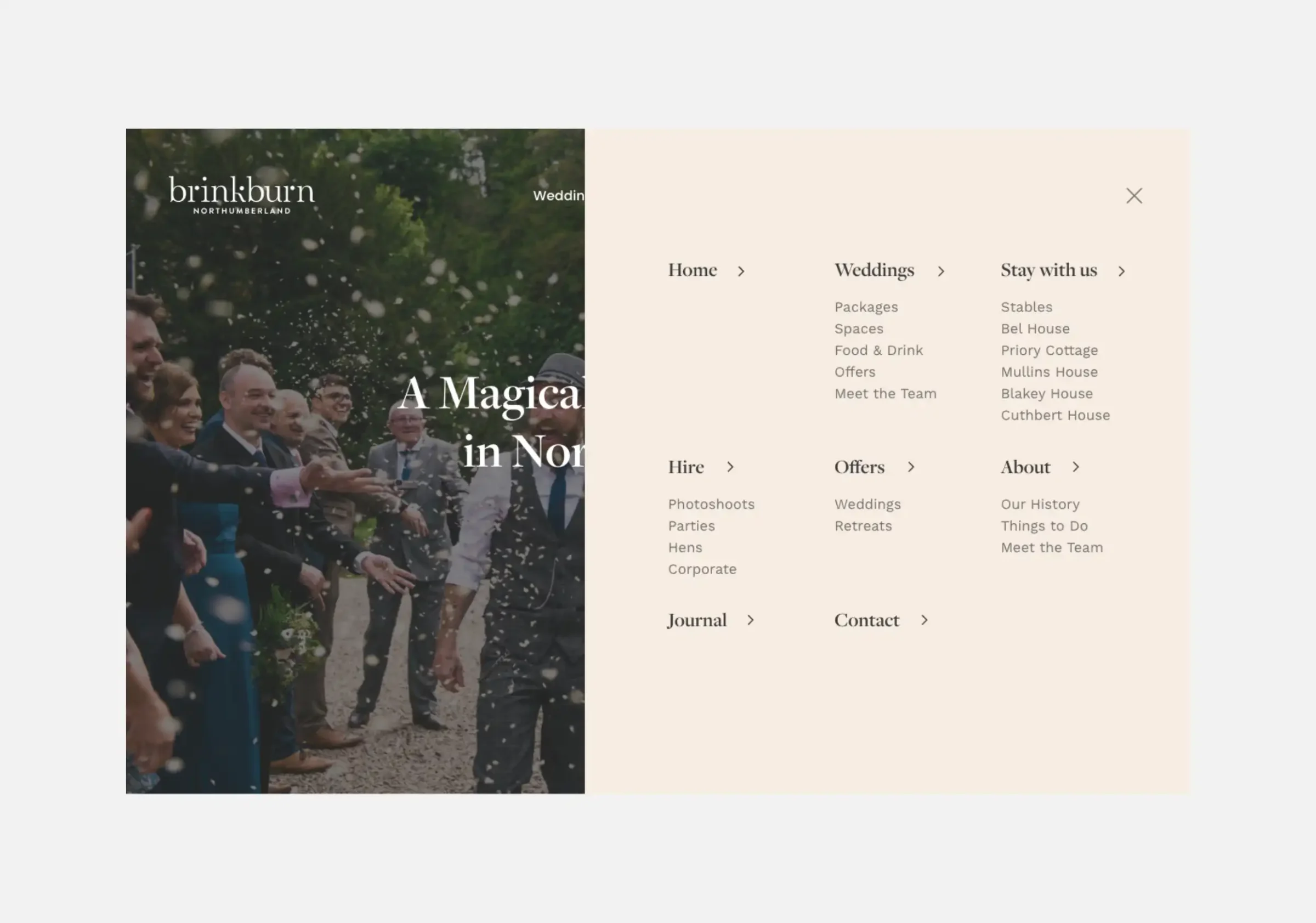 Web design for Brinkburn Weddings by TAC Design